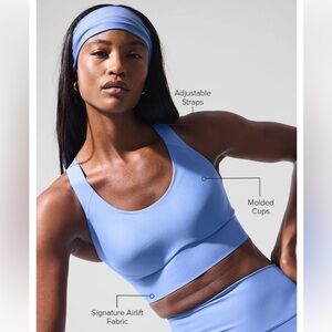 NWT Alo Yoga Airlift Empower Bra 36DD Crystal Clear Blue